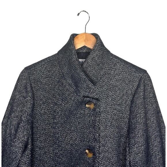 Old Navy Soft Brushed Herringbone Wool Blend Jacket Size Large Navy Gray *FLAW* - Picture 4 of 13